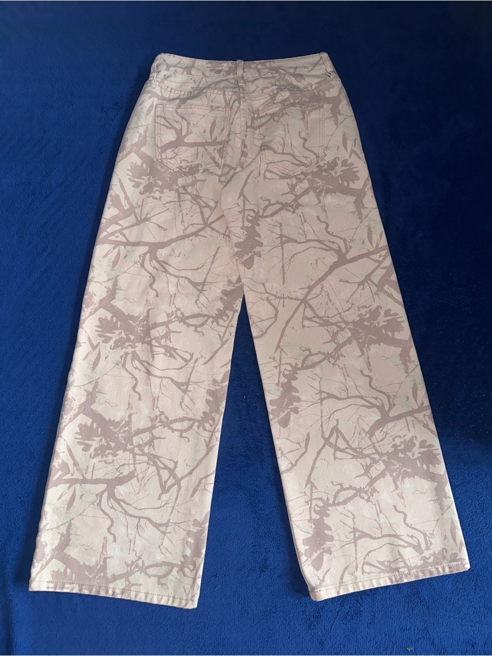 Cali 1850 Pink Tree Branch Camo High Rise Wide Leg Jeans Y2K Streetwear 3/26 NWT - Picture 8 of 10
